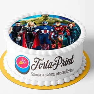 Cialda per torta AVENGERS decorazione alimentare personalizzabile rotondo IMG 6