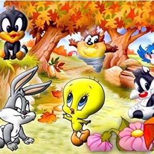 Cialda per torta BABY LOONEY TUNES decorazione alimentare senza glutine personalizzazione grafica inclusa topper cake rettangolare img 05