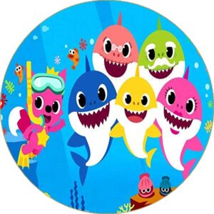 Cialda per torta BABY SHARK decorazione alimentare rotonda senza glutine topper cake img 10 (Ostia, 16 cm)