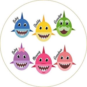 Cialda per torta BABY SHARK decorazione alimentare rotonda senza glutine topper cake img 11 (Ostia, 18 cm)