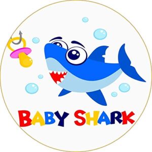 Cialda per torta BABY SHARK decorazione alimentare rotonda senza glutine topper cake img 12 (Pasta di zucchero, 18 cm)