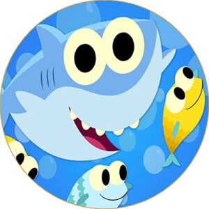 Cialda per torta BABY SHARK decorazione alimentare rotonda senza glutine topper cake img 16 (Pasta di zucchero, 20 cm)