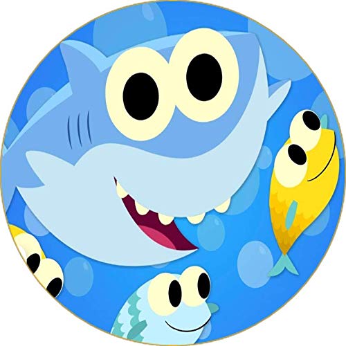 Cialda per torta BABY SHARK decorazione alimentare rotonda senza glutine topper cake img 16 (Pasta di zucchero, 20 cm)