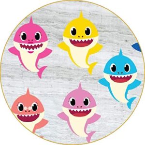 Cialda per torta BABY SHARK decorazione alimentare rotonda senza glutine topper cake img 6 (Pasta di zucchero, 20 cm)
