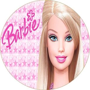 Cialda per torta BARBIE decorazione alimentare senza glutine topper cake img 01 (Ostia, 20 cm)