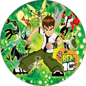 Cialda per torta BEN 10 Ben Ten decorazione alimentare senza glutine topper cake img 04 (Ostia, 20 cm)