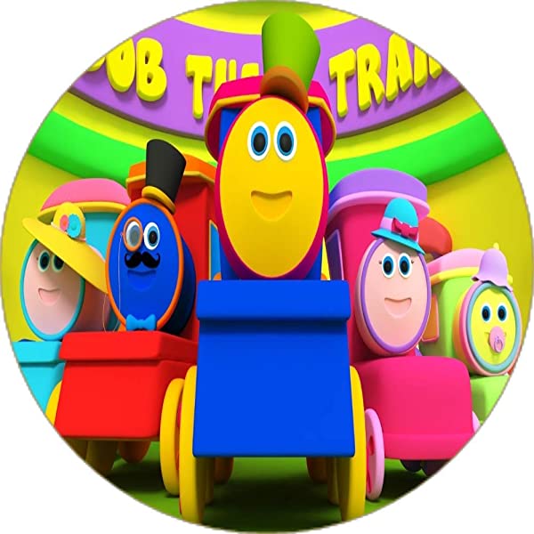 Cialda per torta BOB IL TRENO decorazione alimentare senza glutine topper cake ( rotondo) img 2 (Pasta di zucchero, 18 cm)