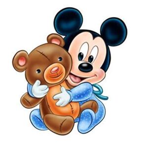 Cialda per torta Baby Topolino Compleanno Bambino Decorazione alimentare personalizzabile Gluten free Topper Cake Design (rettangolare)