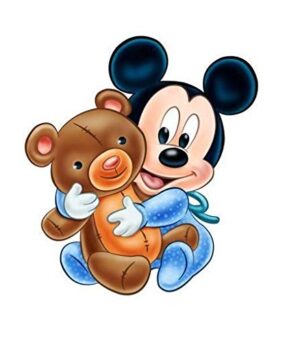 Cialda per torta Baby Topolino Compleanno Bambino Decorazione alimentare personalizzabile Gluten free Topper Cake Design (rettangolare)