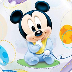 Cialda per torta Baby Topolino Compleanno Decorazione alimentare personalizzabile Gluten free Topper Cake Design (quadrato)