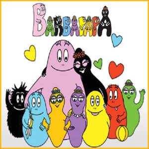 Cialda per torta Barbapapà decorazione alimentare senza glutine topper cake img 03 (Pasta di zucchero, 16 x 16 cm)
