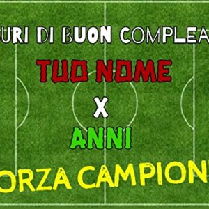 Cialda per torta CAMPO CALCIO decorazione alimentare senza glutine topper cake (Pasta di zucchero, 25 x 20 cm)