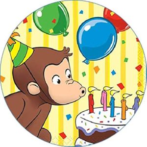 Cialda per torta CURIOSO COME GEORGE decorazione alimentare senza glutine topper cake img 3 (Ostia, 16 cm)