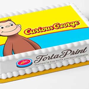 Cialda per torta CURIOSO GEORGE decorazione alimentare personalizzabile rettangolare IMG 1