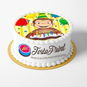 Cialda per torta CURIOSO GEORGE decorazione alimentare personalizzabile rotondo IMG 2