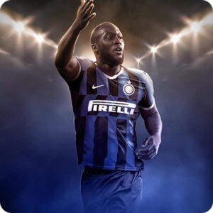 Cialda per torta Calcio Inter LUKAKU decorazione alimentare senza glutine topper cake quadrato 1 (Ostia, 18 x 18 cm)