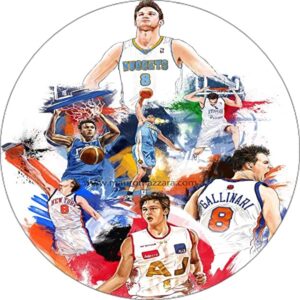 Cialda per torta DANILO GALLINARI basket decorazione alimentare senza glutine topper cake rotondo 3 (Pasta di zucchero, 18 cm)