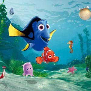Cialda per torta DORY e NEMO decorazione alimentare personalizzabile Senza Glutine Topper Cake Design Rettangolare