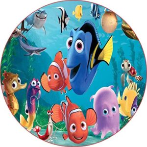 Cialda per torta DORY e NEMO il pesciolino decorazione alimentare personalizzabile Senza Glutine Topper Cake Design Rotondo (Pasta di zucchero, 16 cm)