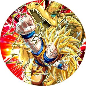 Cialda per torta DRAGON BALL GOKU decorazione alimentare senza glutine personalizzazione grafica inclusa topper cake design (Formato rotondo) img 04