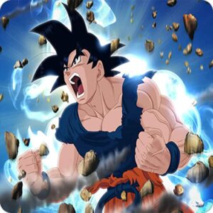 Cialda per torta DRAGON BALL GOKU decorazione alimentare senza glutine topper cake ( quadrato) img 02 (Ostia, 20 x 20 cm)