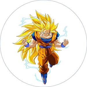 Cialda per torta DRAGON BALL GOKU decorazione alimentare senza glutine topper cake ( rotondo) img 02 (Ostia, 18 cm)