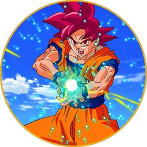 Cialda per torta DRAGON BALL GOKU decorazione alimentare senza glutine topper cake ( rotondo) img 04 (Pasta di zucchero, 16 cm)