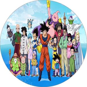 Cialda per torta DRAGON BALL GOKU decorazione alimentare senza glutine topper cake ( rotondo) img 14 (Pasta di zucchero, 16 cm)