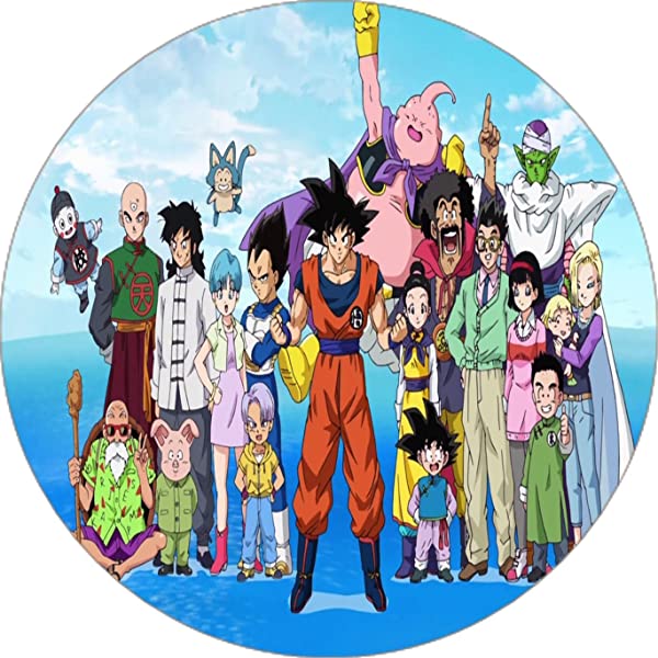 Cialda per torta DRAGON BALL GOKU decorazione alimentare senza glutine topper cake ( rotondo) img 18 (Pasta di zucchero, 20 cm)