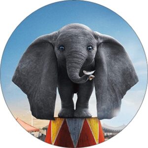 Cialda per torta DUMBO Elefante decorazione alimentare senza glutine topper cake rotondo 1 (Pasta di zucchero, 18 cm)