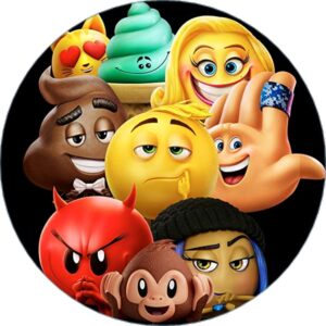 Cialda per torta EMOJI decorazione alimentare senza glutine topper cake ( rotondo) img 12 (Pasta di zucchero, 16 cm)