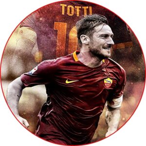 Cialda per torta FRANCESCO TOTTI decorazione alimentare senza glutine topper cake img 2 (Ostia, 16 x 16 cm)
