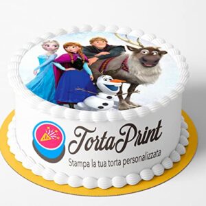 Cialda per torta FROZEN Topper Cake personalizzato rotondo 10
