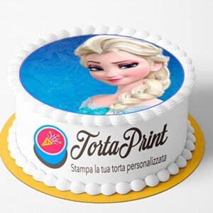 Cialda per torta FROZEN Topper Cake personalizzato rotondo 14