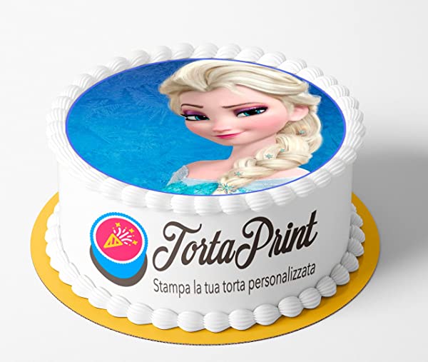 Cialda per torta FROZEN Topper Cake personalizzato rotondo 1