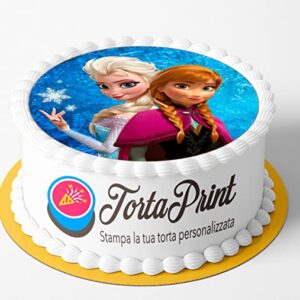 Cialda per torta FROZEN Topper Cake personalizzato rotondo 2