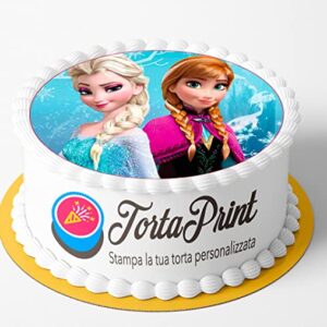 Cialda per torta FROZEN Topper Cake personalizzato rotondo 4