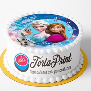 Cialda per torta FROZEN Topper Cake personalizzato rotondo 6