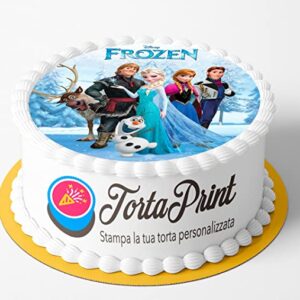Cialda per torta FROZEN decorazione alimentare senza glutine topper cake img 9 (Ostia, 18 cm)