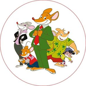 Cialda per torta GERONIMO STILTON decorazione alimentare senza glutine topper cake rotonda 1 (Pasta di zucchero, 20 cm)