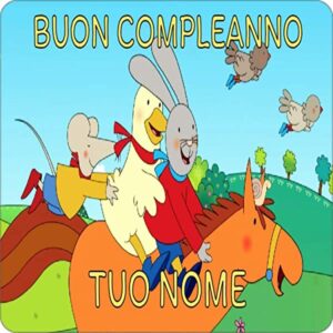 Cialda per torta GIULIO CONIGLIO decorazione alimentare Senza Glutine Topper Cake Quadrato 1 (Pasta di zucchero, 18 x 18 cm)