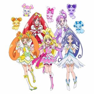 Cialda per torta GLITTER FORCE Doki Doki decorazione alimentare senza glutine topper cake rettangolare 2 (Ostia, 20 x 30 cm)