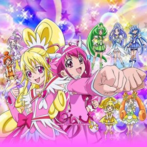 Cialda per torta GLITTER FORCE Doki Doki decorazione alimentare senza glutine topper cake rettangolare 4 (Pasta di zucchero, 25 x 15 cm)