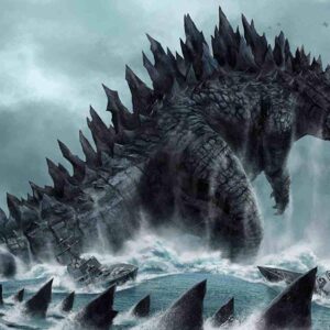 Cialda per torta GODZILLA decorazione alimentare senza glutine personalizzazione grafica inclusa topper cake rettangolare img 4