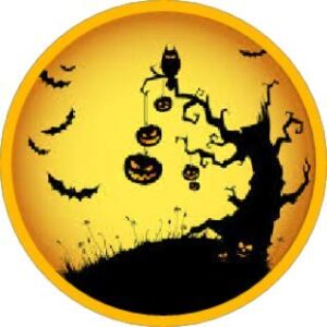 Cialda per torta HAPPY HALLOWEEN decorazione alimentare senza glutine personalizzazione grafica inclusa topper cake rotondo img 8