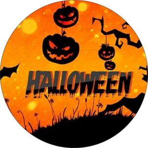 Cialda per torta HAPPY HALLOWEEN decorazione alimentare senza glutine topper cake rotondo img 6 (Pasta di zucchero, 20 cm)