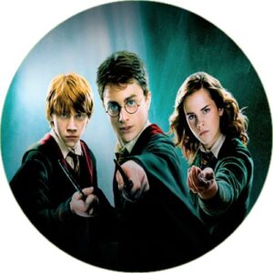 Cialda per torta HARRY POTTER decorazione alimentare senza glutine topper cake img 04 ( rotondo) (Pasta di zucchero, 20 cm)