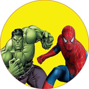 Cialda per torta HULK e UOMO RAGNO decorazione alimentare senza glutine topper cake img 05 ( rotondo) (Pasta di zucchero, 18 cm)