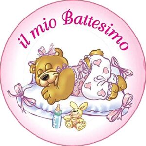 Cialda per torta IL MIO BATTESIMO Bambina decorazione alimentare senza glutine topper cake ( rotondo) img 18 (Pasta di zucchero, 20 cm)
