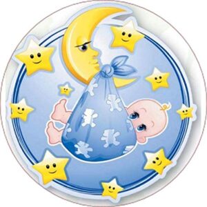 Cialda per torta IL MIO BATTESIMO Bambino Maschio decorazione alimentare senza glutine topper cake ( rotondo) (Pasta di zucchero, 20 cm)